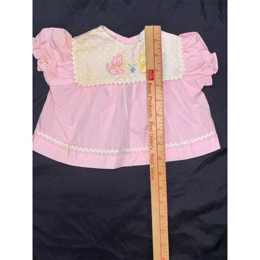 Carriage Boutique Cradle Togs Cats Baby Girls Pink Dress Top‎ Bloomers 60's 70's